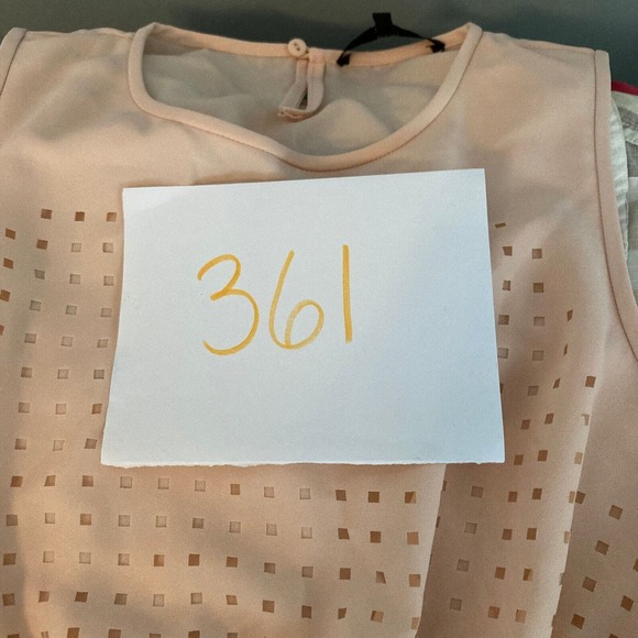 Tibi Shirt Womens Sz 2 XS Blush Pink Eyelet Silk Sleeveless Top Tank - Picture 10 of 10